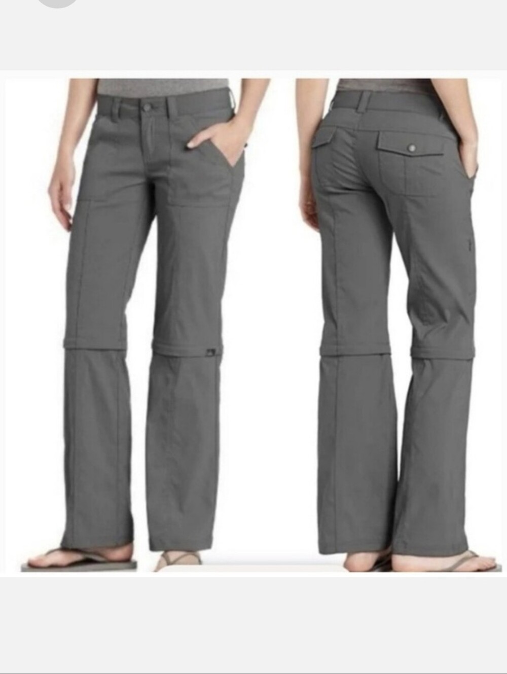 Prana Monarch Convertible Pants Size 8 Grey